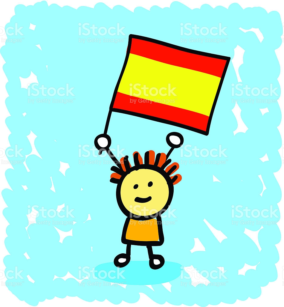 Kid With Spain Flag Cartoon stock vector art 118316982 | iStock