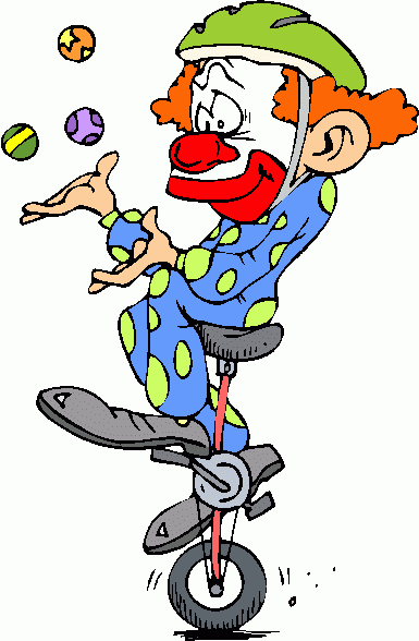 Clip Art Clown On Unicycle Clipart
