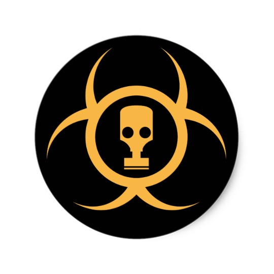 Biohazard Gas Mask Symbol Round Sticker | Zazzle