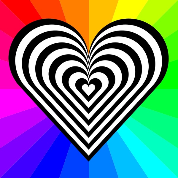 Zebra heart 12 stripes Free vector in Open office drawing svg ...