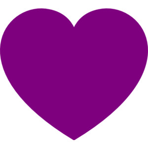 Purple heart and red heart outline clipart