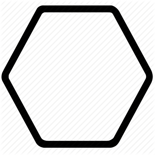 Hexagon, outline, polygons, rounded, shapes, signs, symbols icon ...