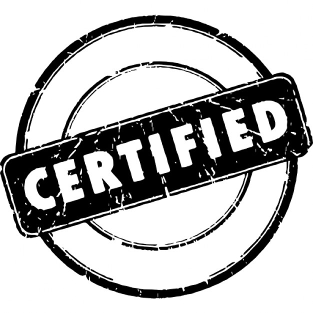 Circular label with certified stamp Icons | Free Download