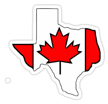 Texas outline Canada flag" Stickers by artisticattitud | Redbubble