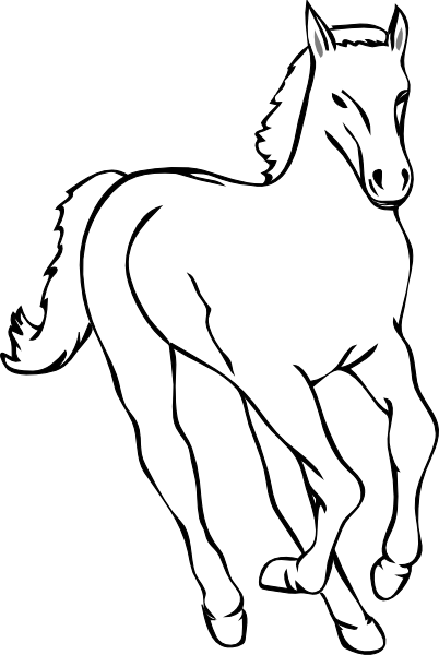 Running Horse Outline - Free Clipart Images
