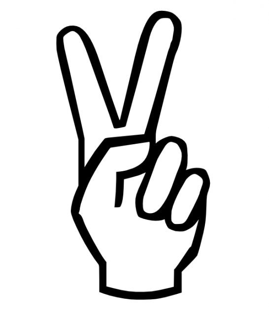 Hand peace sign clipart