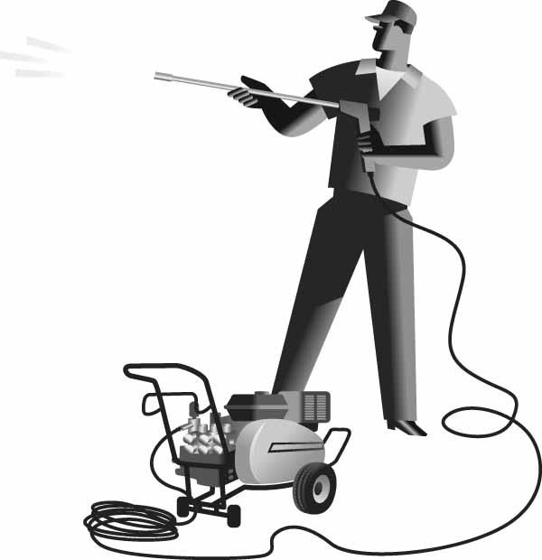 Man Power Washing Clipart