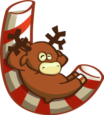 Christmas Moose Napping on Candy Cane - Free Clip Arts Online ...