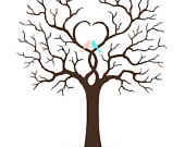Wedding Tree Guest Book Family Tree Silhouette by CustombyBernolli