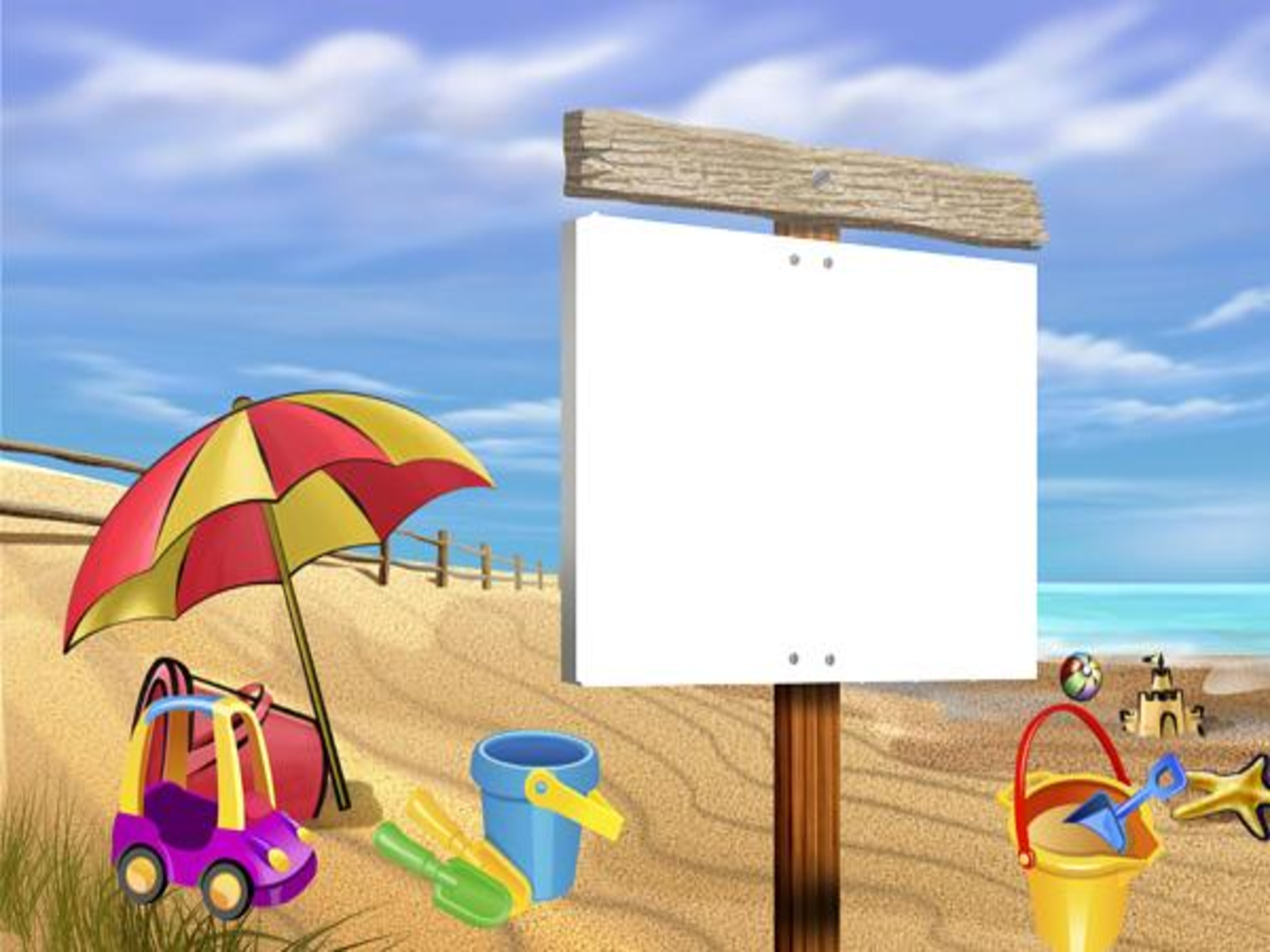 Free Powerpoint Templates - Beach Sign Slide