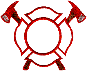 Maltese cross with axes clipart