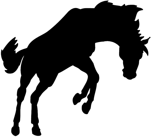 Bucking horse silhouette vinyl sticker. Customize on line. Animals ...