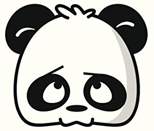 Amazon.com: CUTE CARTOON PANDA HEAD ICON 9 BLACK WHITE Vinyl Decal ...