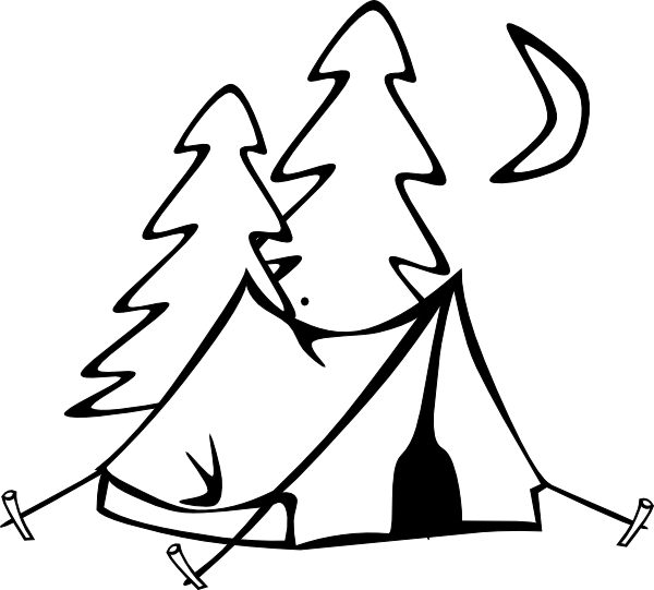 Tent Clip Art Black And White - Free Clipart Images