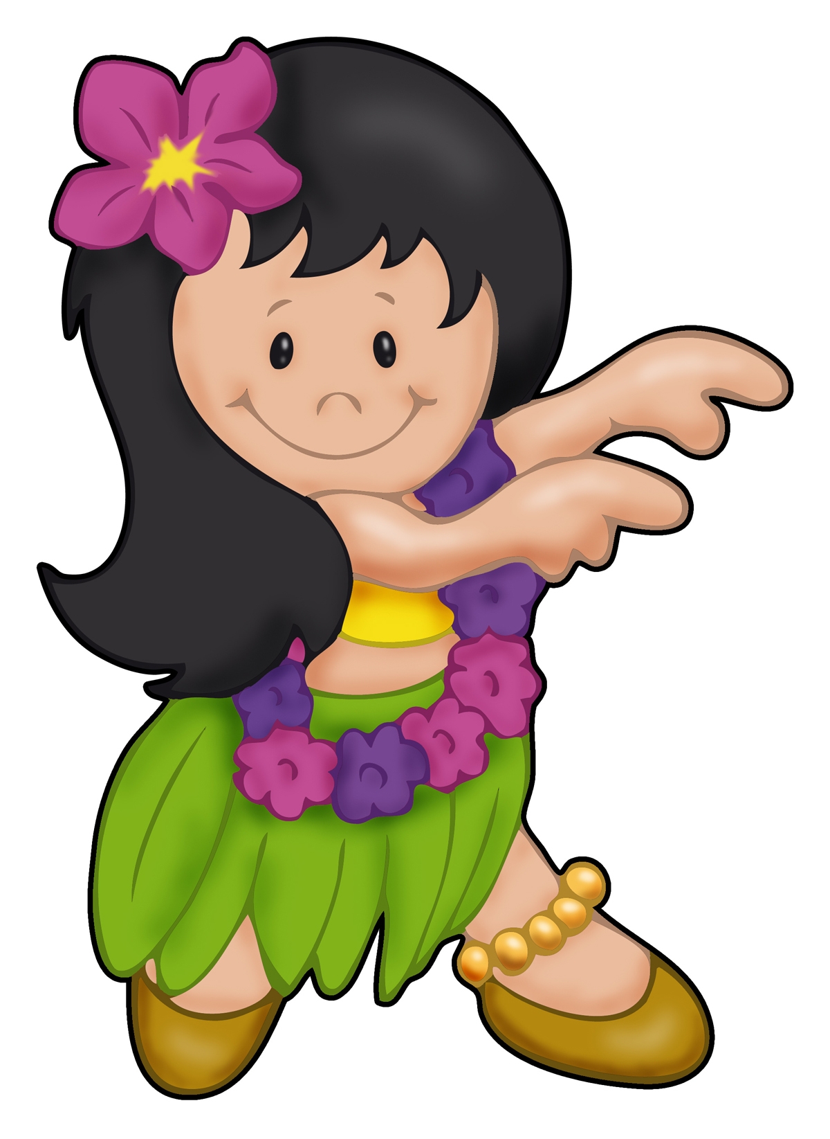 Little Hula Girl Clipart