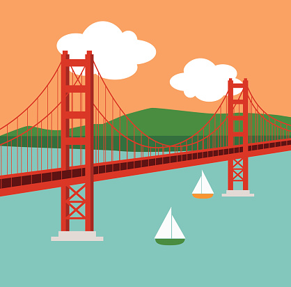 Golden Gate Bridge Clip Art, Vector Images & Illustrations