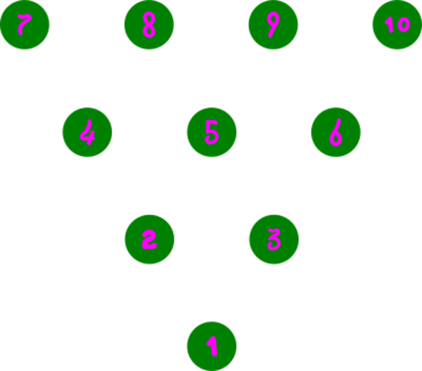 Bowling Pin Layout - vector Clip Art