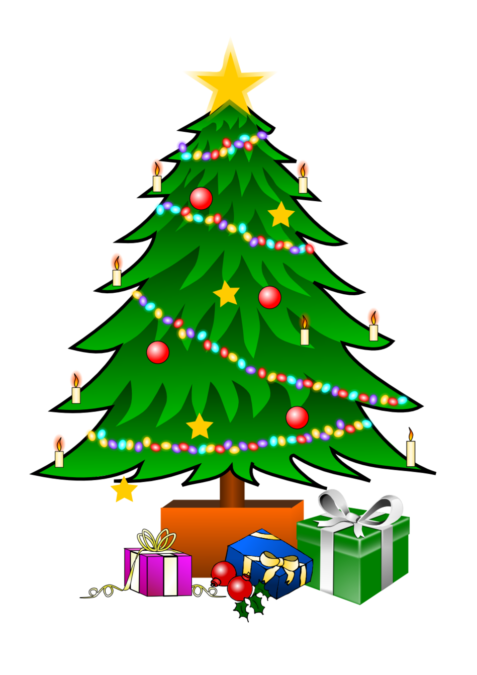 Christmas Tree Cartoon Clipart - Free to use Clip Art Resource