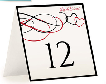 Red table number | Etsy
