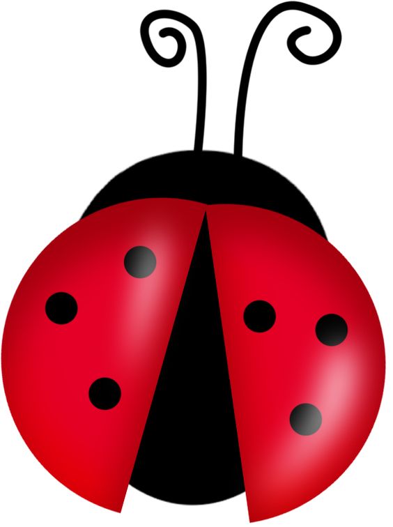 Clipart of cute cartoon ladybug pink heart spots
