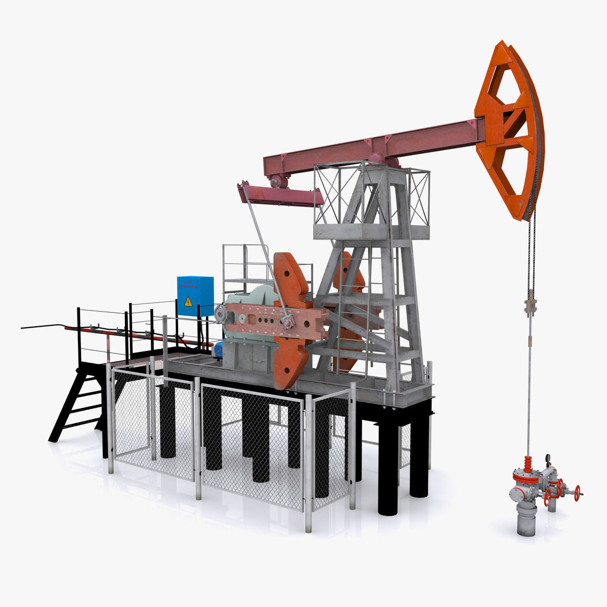 3D model Oil pump jack VR / AR / low-poly MAX OBJ FBX | CGTrader.com