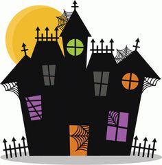 Halloween house clipart cute