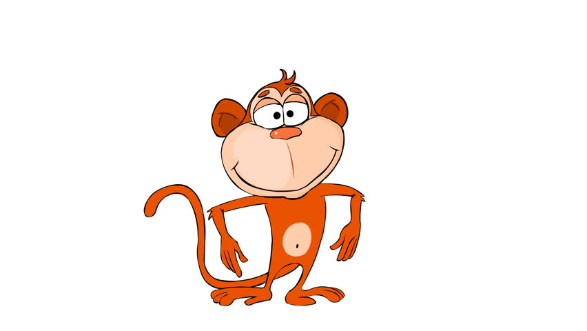 Funny Monkey Dancing With Mask 1080p Hd. Cartoon Animation. Stock ...