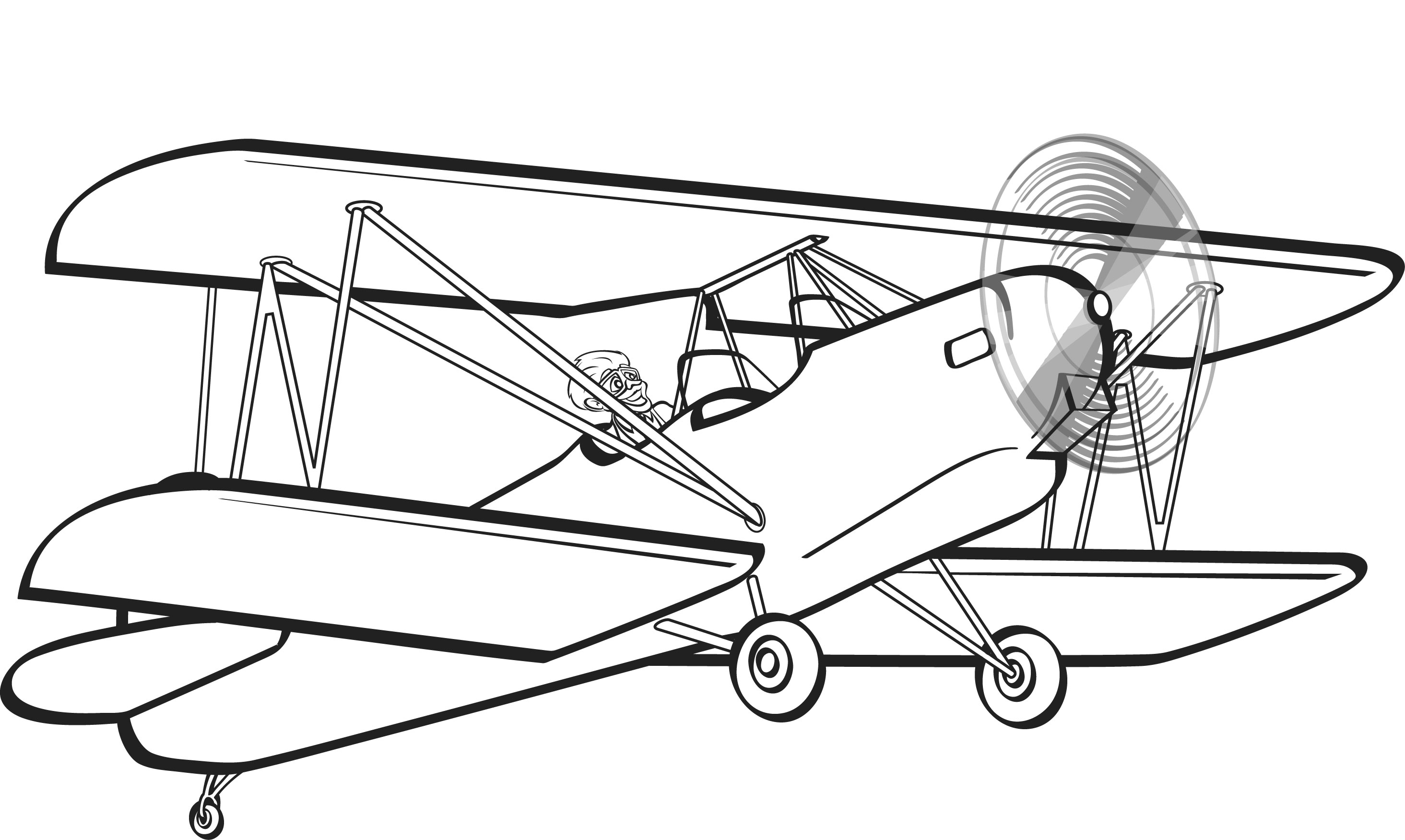 Image of Biplane Clipart #4582, Biplane Clip Art - Clipartoons