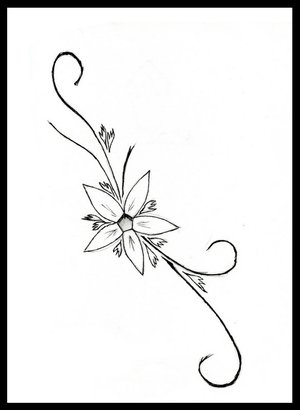 amisbide: black and white flower tattoos