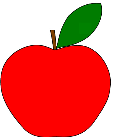 red apple with 1 leaf clipart sketch, op lge 12cm | Flickr - Photo ...