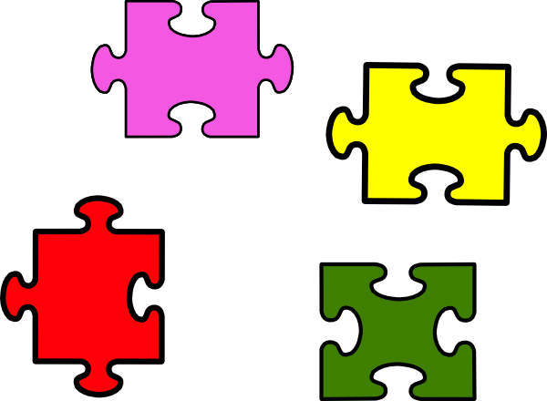 4 Pieces Puzzle clip art - vector clip art online, royalty free ...