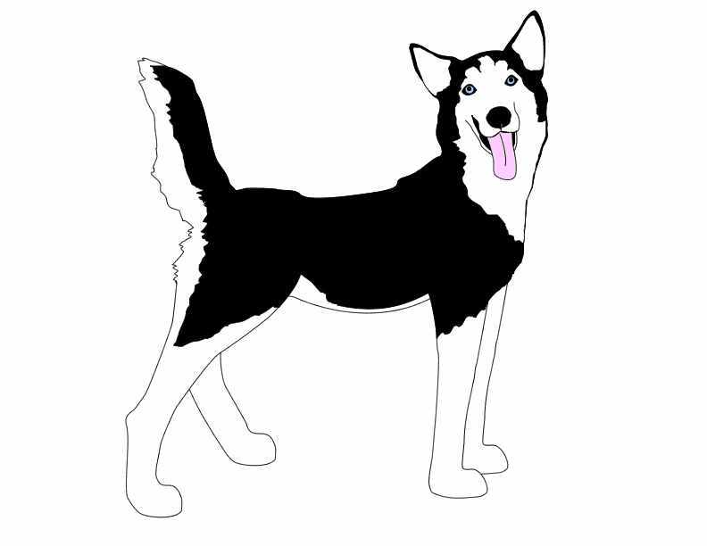 Husky Paw Print Clip Art