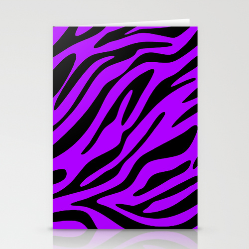Neon Purple Zebra Stationery Cards by M Studio | Society6