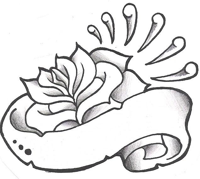 Rose And Banner Drawingsfree Tattoo Designs Of Flowers Otsvbiob ...