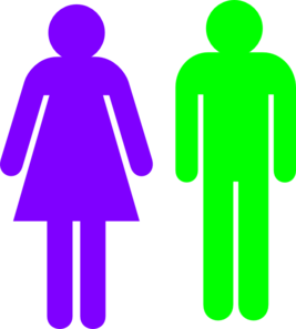 Boy And Girl Stick Figure - Green Purple clip art - vector clip ...