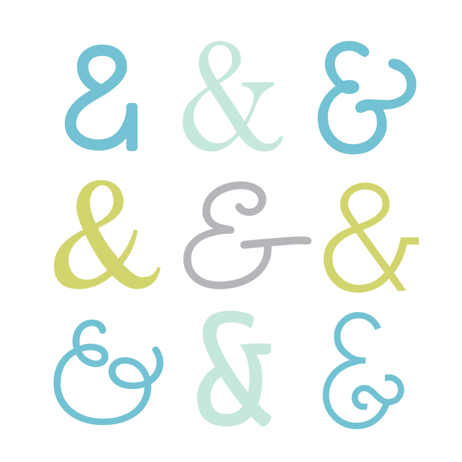 60 OFF SALE Ampersand Clip Art Blue Green by thepaperpegasus