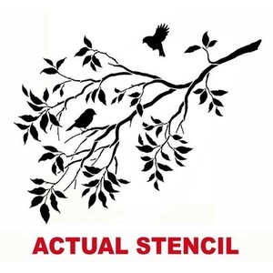 WALL STENCIL Tree Branch with Birds 24X40 REUSABLE STURDY 12 ...