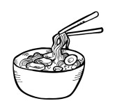 Noodles Clipart Black And White