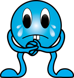 Worried Clipart Image - Crying Little Creature Showing Worry Emotion