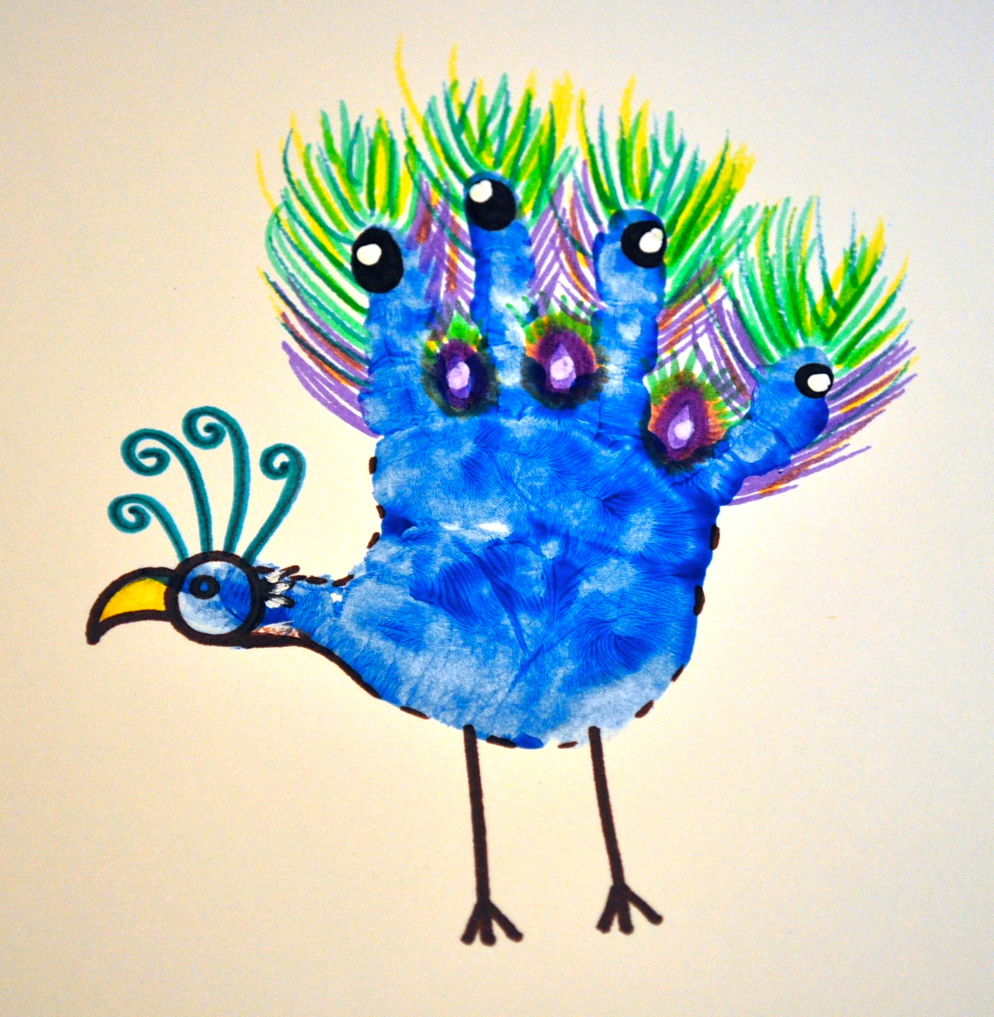 Pretty Little Peacock: A Handprint Craft