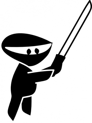Ninja Clip Art In Black And White - Free Clipart ...