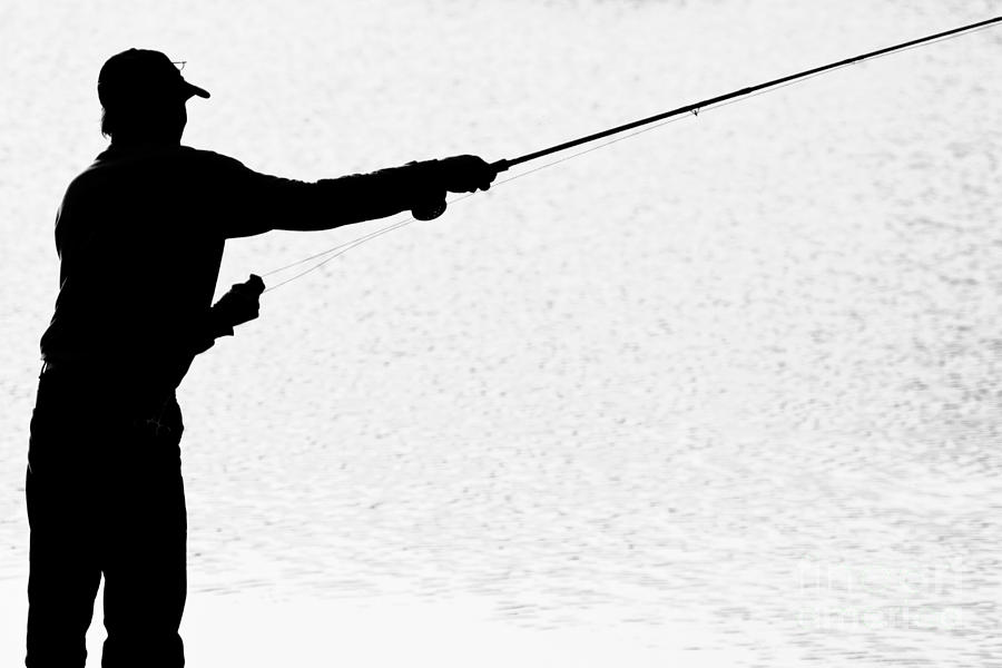 Trout Fishing Silhouette