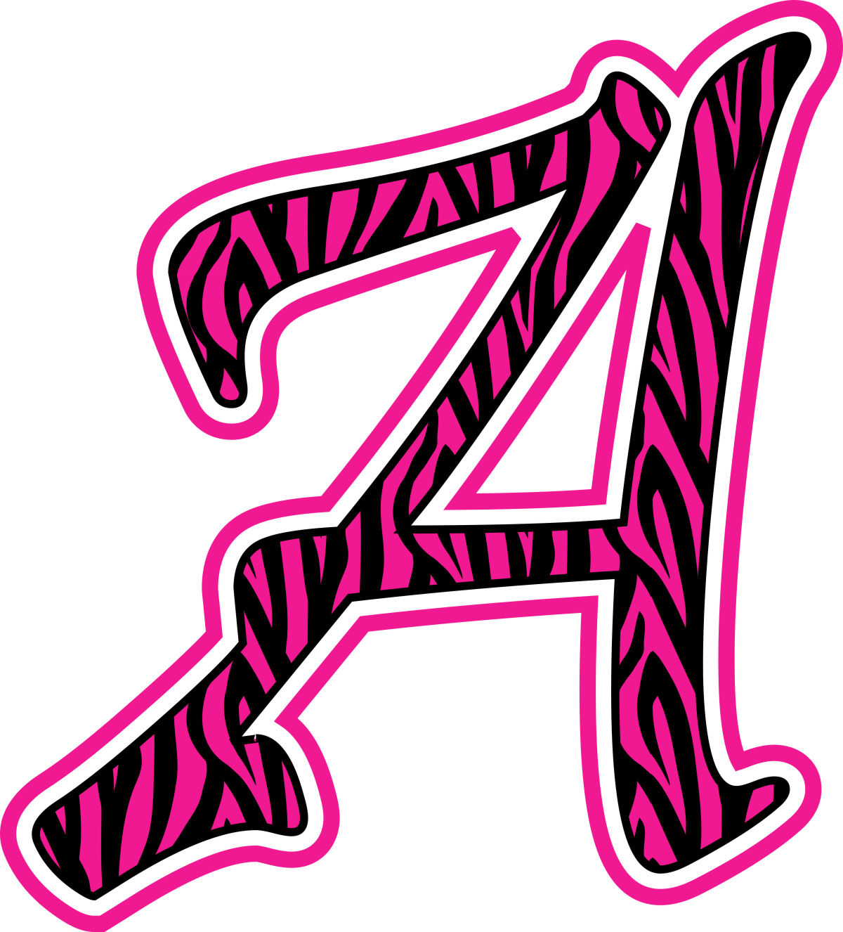 letter e zebra print Colouring Pages