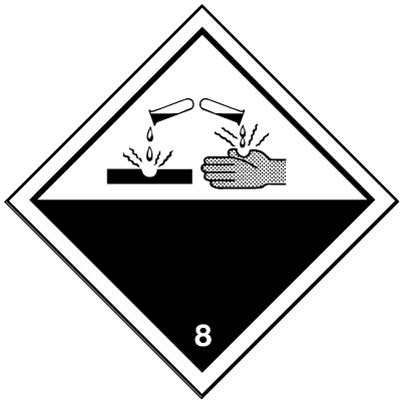 100X100 ROLL OF 310 CORROSIVE 8 - Hazard Warning Diamonds ...
