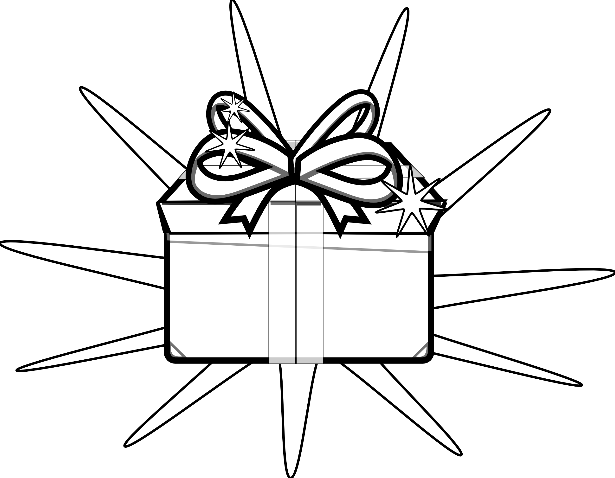 Clip Art: Gift Coloring Book Black White Line ...