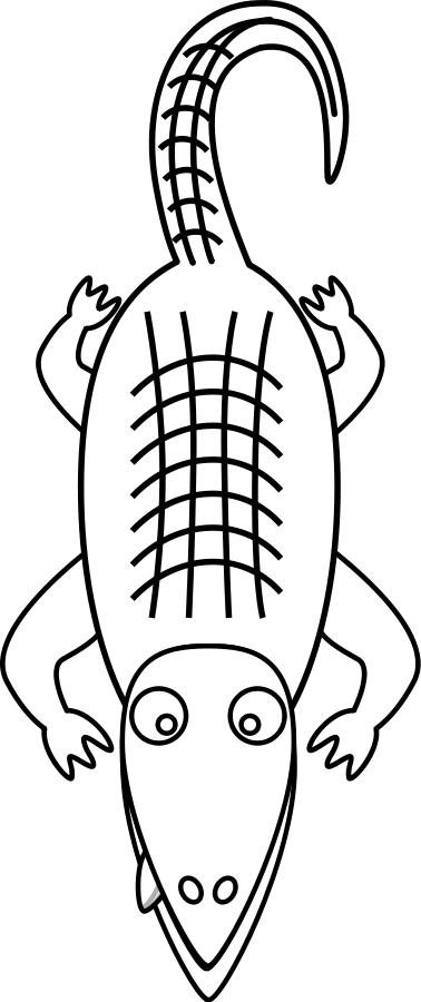 Alligator Line Art Clipart, vector clip art online, royalty free ...