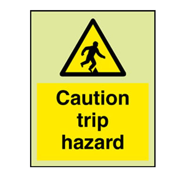 Large Yellow Trip Hazard Caution Sign