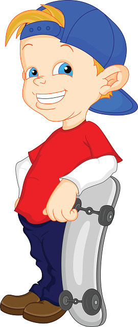 Boy Skateboard Clip Art Clip Art, Vector Images & Illustrations ...