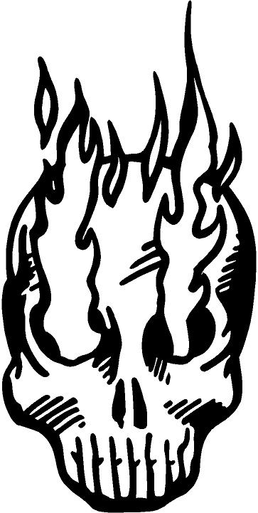 Flaming Skull Decal Car Truck Cycle Boat Bike RV Sign Trailer ...
