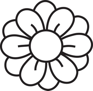 Simple Flowers Clipart Black And White
